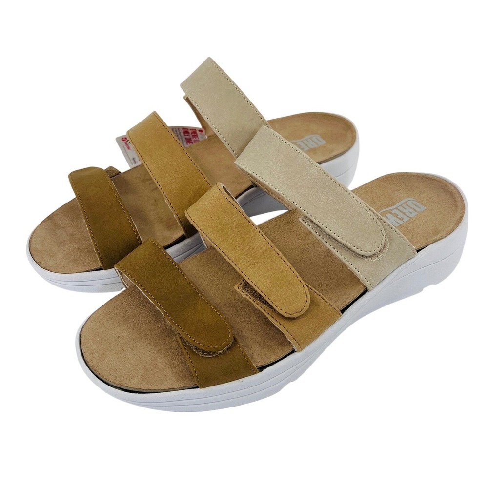 Drew Sawyer‎ Slide Sandals Womens 10WW Tan Ombre Orthopedic Adjustable Straps